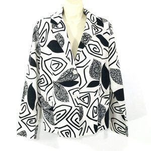 Vintage 80s Frayne Two Button Blazer Jacket Sz L Retro Black/White Pockets